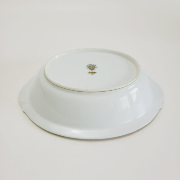 Noritake Richmond 10" Oval Serving Bowl White Base Gold Etched Band Elegant - Picture 8 of 12
